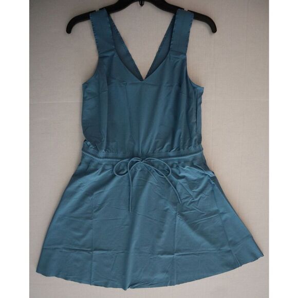 Athleta 659323-02 Women's Sz XS Blue Savannah Strap Drawstring Waist Mini Dress - Picture 4 of 11